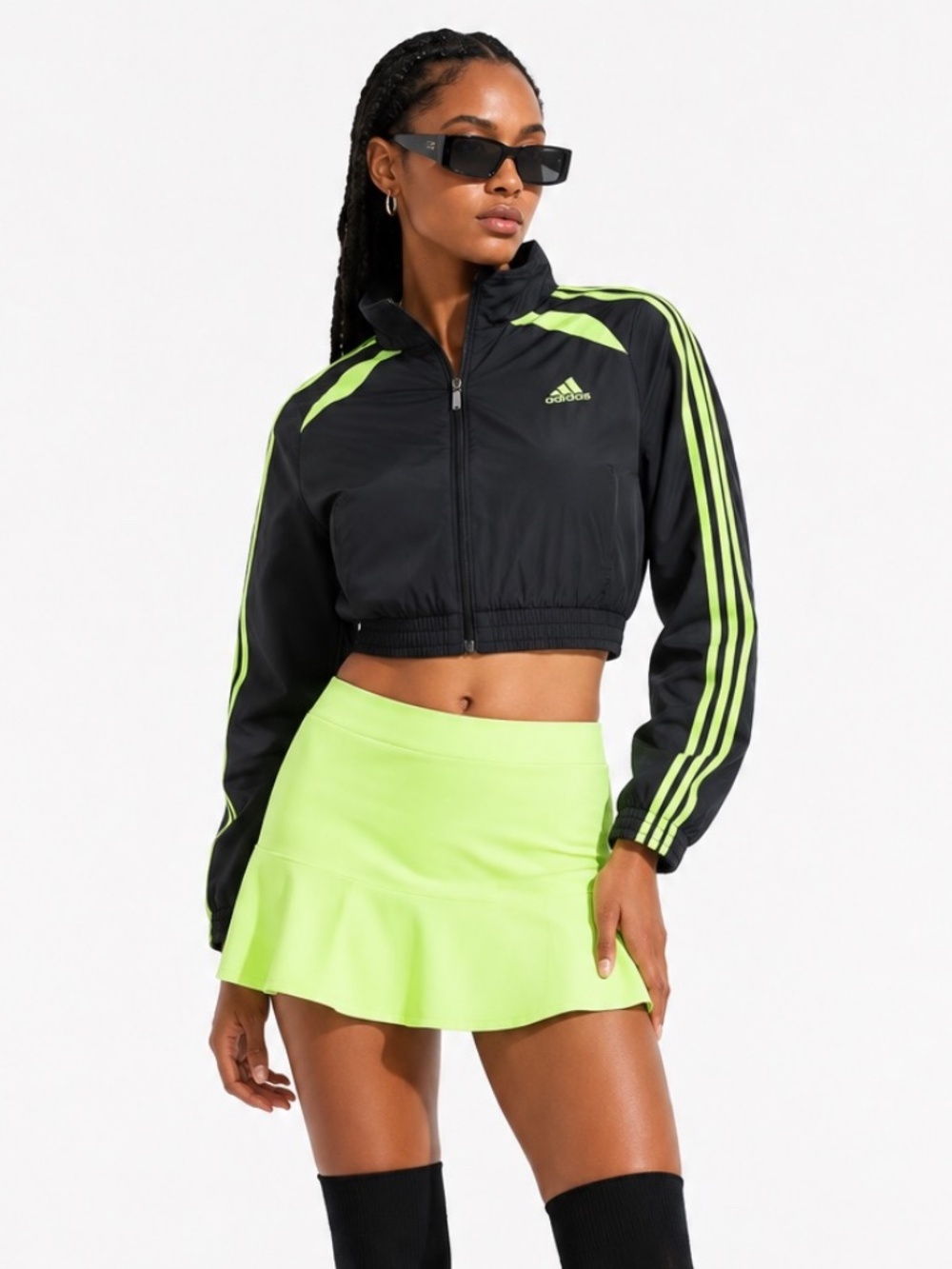 Adidas Teamgeist Adicolor Cropped Track Top JZ8273 Small 3-Stripes Green NWT